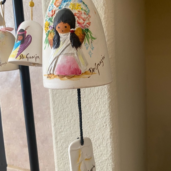 Set of 4 DeGrazia Hanging painted Bell Vintage - Picture 5 of 9
